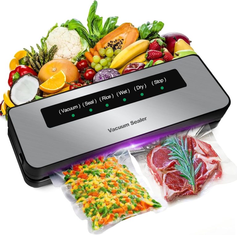 Dictien Machine Sous Vide Alimentaire Automatique pour Secs et Humides, avec 20 Sacs Sous Vide et Tube