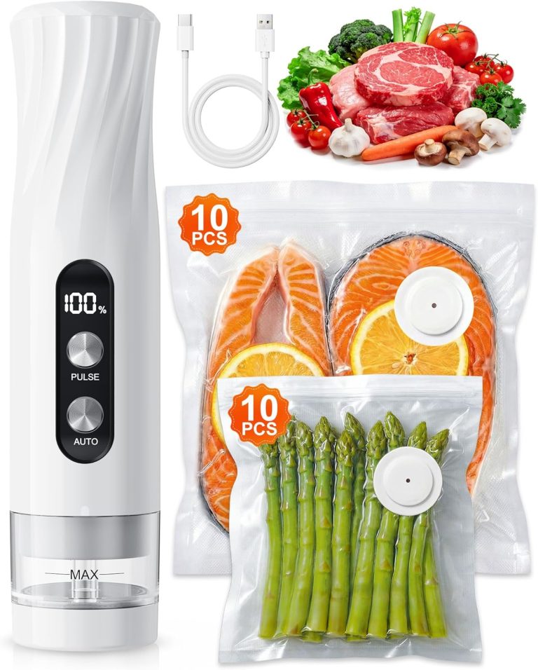 Babacom Portable Machine Sous Vide Alimentaire, Réservoir Visible, 60 kPa, Scellage Auto et Mode Pulse