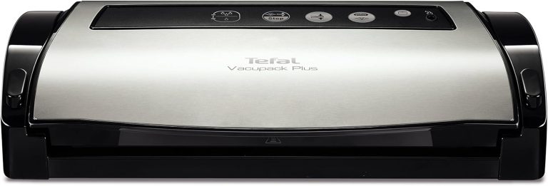 Tefal Vacupack Plus VT2560PR, machine à emballer sous vide en acier inoxydable, 130 W