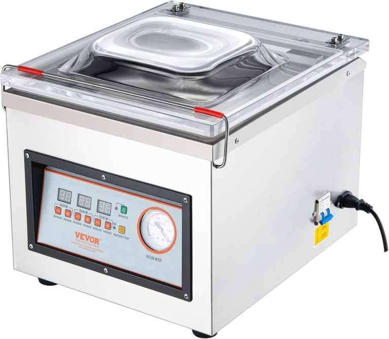 VEVOR Machine à emballer sous vide à chambre, 320 W, acier inoxydable